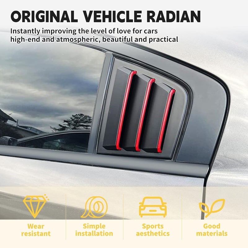 TENGBASE Side Blinds Car Exterior Trim Side Vents, Dodge Charger Accessories ABS Dodge Charger 2011-2023 2024 Red Line (2 Packs) - Image 2
